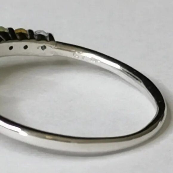 Multi gemstone ring Blue Topaz Amethyst Citrine sterling silver size 7 - Picture 4 of 7